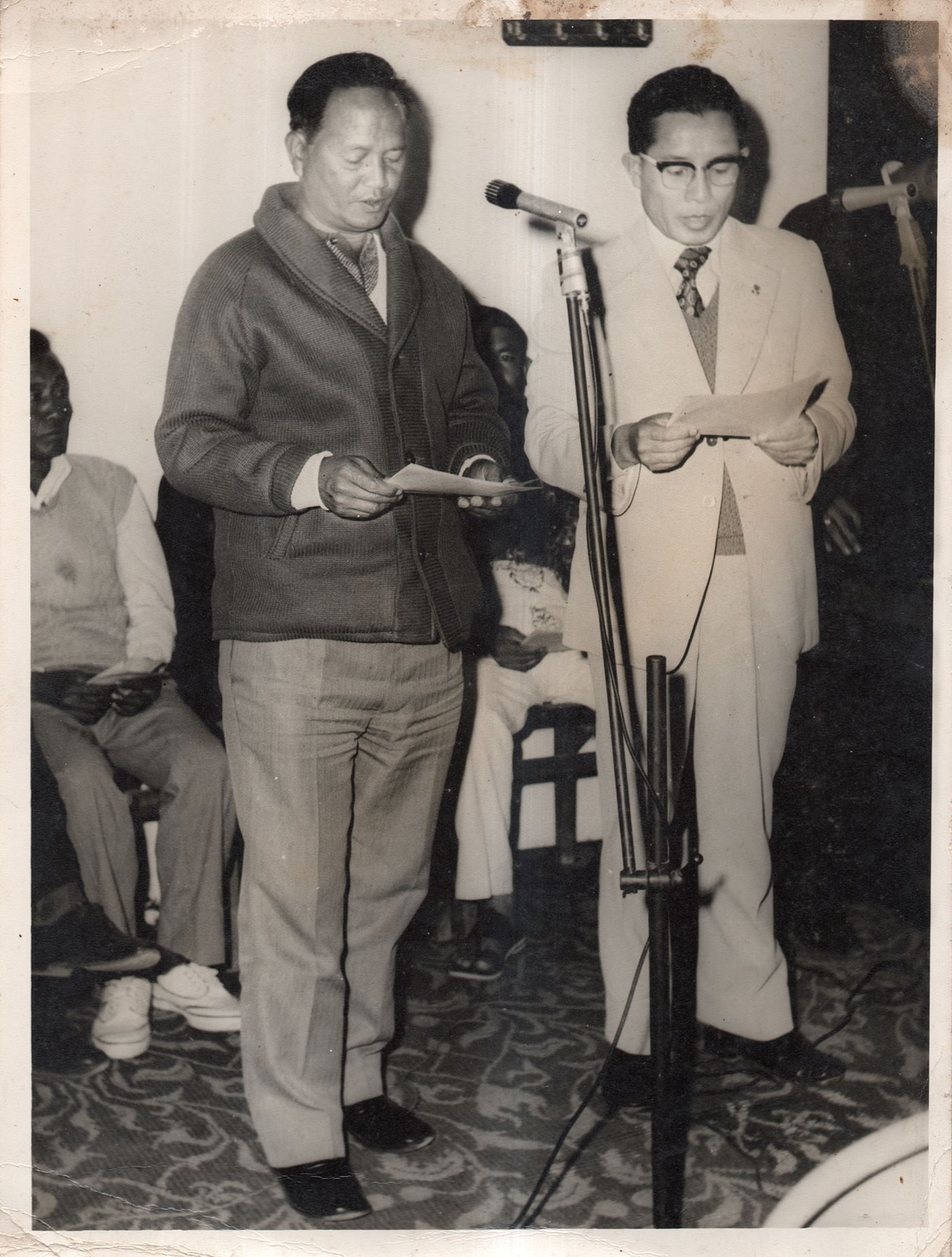 Pu Luoia Hmar swearing in as one of the first Member of the District Council of Churachandpur in the 1970s