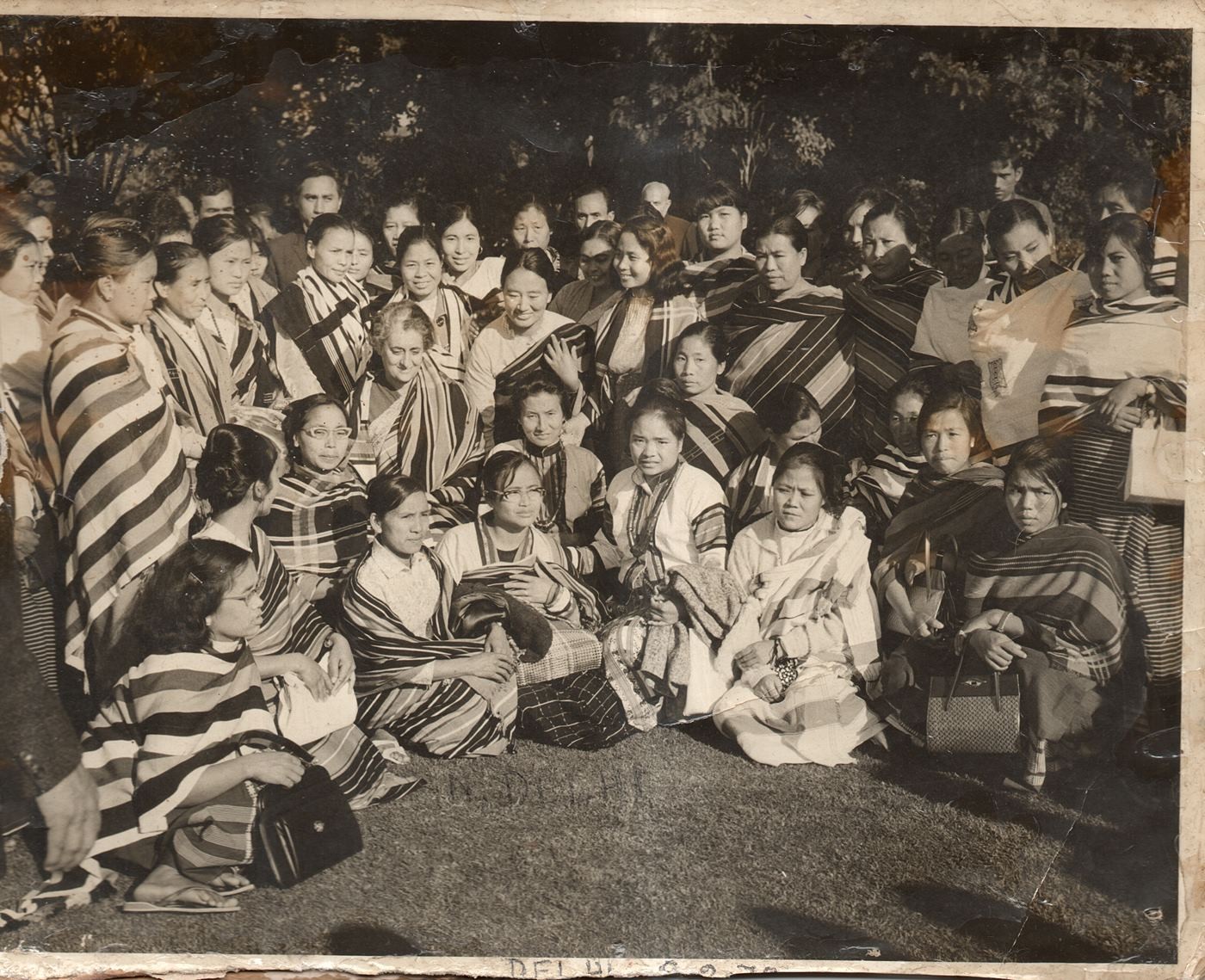 Women Delegation from Manipur meets Prime Minister Indira Gandhi  Women Delegation from Manipur meeting the then Prime Minister of India, Indira Gandhi after the Republic Day celebration in 1971.  Pi Buangi of Salem Veng (standing behind Mrs Gandhi) presented a Mizo dress while Pi Chingching, Thanghuzami and a few other women were part of this meeting.