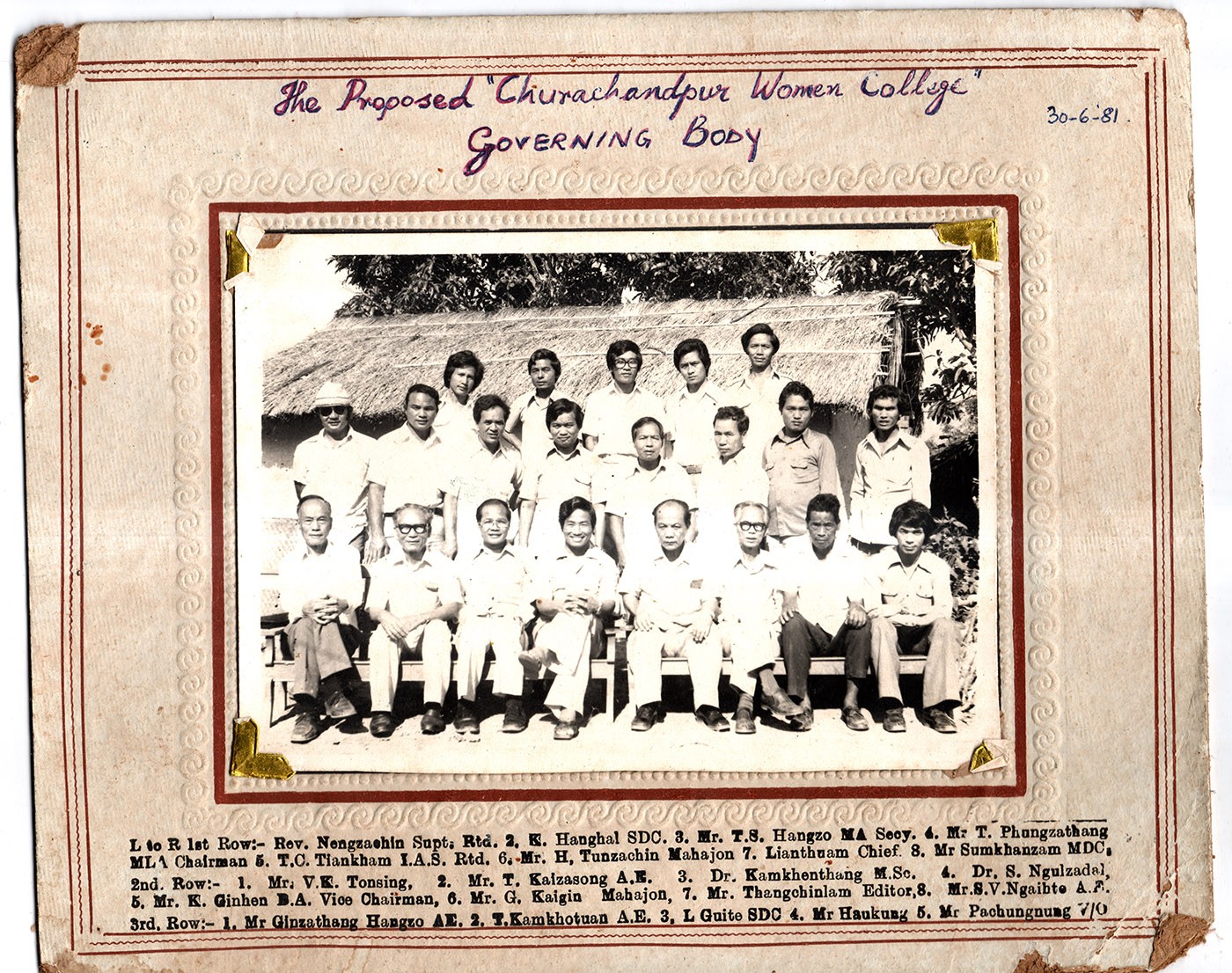 Governing Body of the proposed “Churachandpur Women College”.