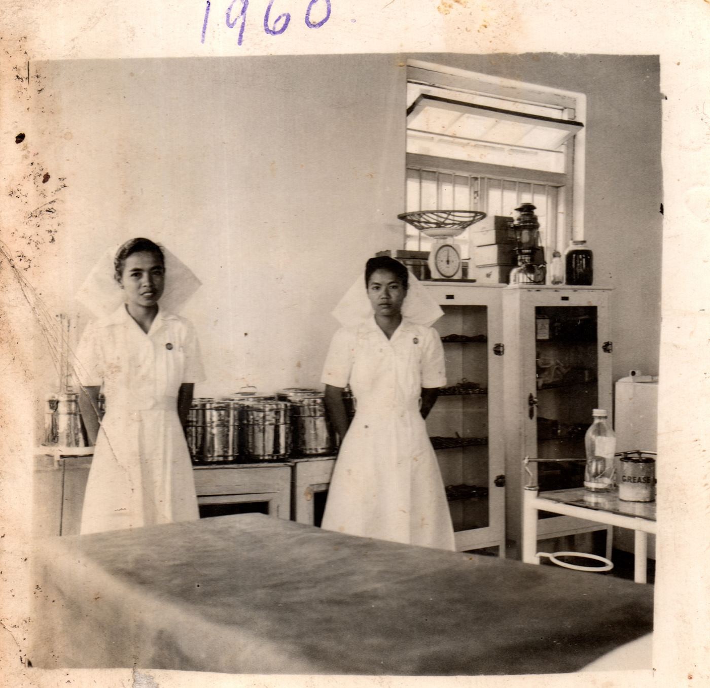 Dimkhoching (right side), the first Matron of Civil Hospital, Churachandpur poses for a photo with her colleague in 1961.